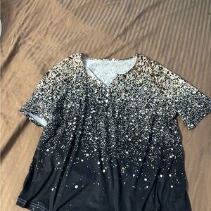 Black and White Short Sleeve T-Shirt XXL